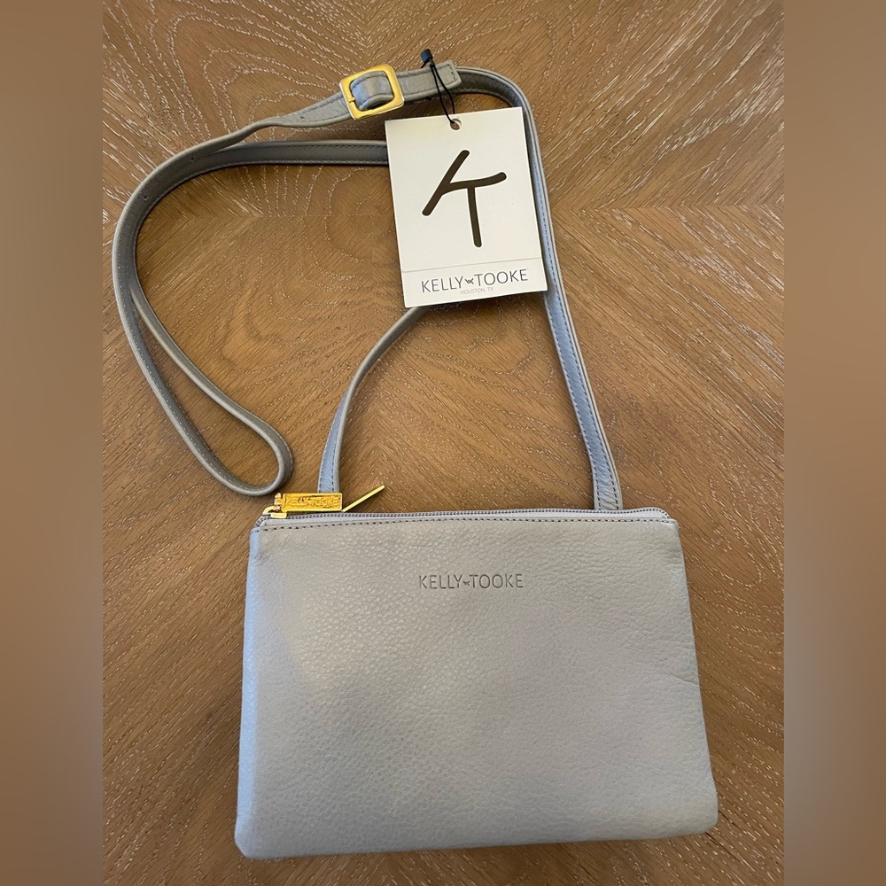 Kelly-Tooke Marion Double Compartment Crossbody Bag, Womens, Gray